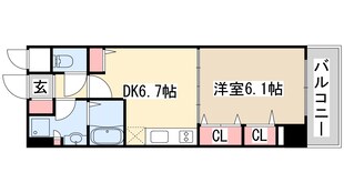 プレジール三ノ宮2の物件間取画像